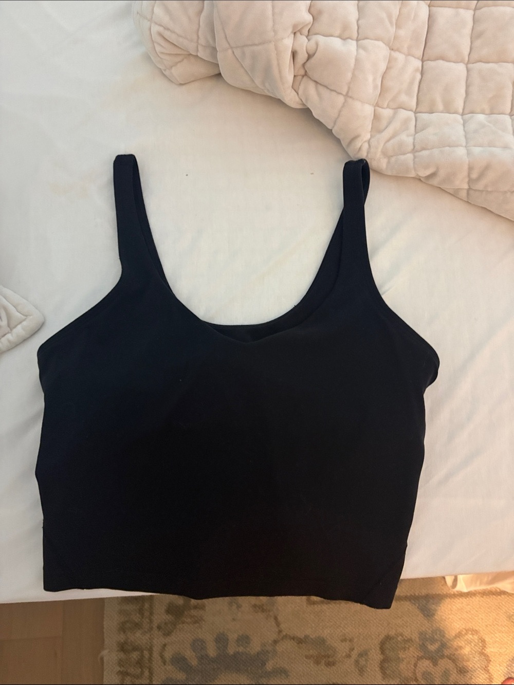 lululemon athletica Black Crop Tank - Scoop Neck